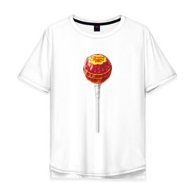 Мужская футболка хлопок Oversize с принтом Chupa-Chups в Тюмени, 100% хлопок | свободный крой, круглый ворот, “спинка” длиннее передней части | Тематика изображения на принте: 