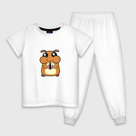 Детская пижама хлопок с принтом Хомячок в Тюмени, 100% хлопок |  брюки и футболка прямого кроя, без карманов, на брюках мягкая резинка на поясе и по низу штанин
 | Тематика изображения на принте: арт | животные | милые | хомяк | хомячок | щекастик