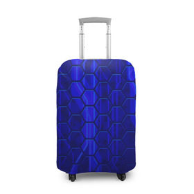 Чехол для чемодана 3D с принтом СТАЛЬНЫЕ СОТЫ в Тюмени, 86% полиэфир, 14% спандекс | двустороннее нанесение принта, прорези для ручек и колес | abstract | abstraction | comb | texture | абстракция | бронь | соты | стальные соты | текстуры