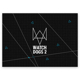 Поздравительная открытка с принтом WATCH DOGS 2 в Тюмени, 100% бумага | плотность бумаги 280 г/м2, матовая, на обратной стороне линовка и место для марки
 | action | ct os | ded sec | fox | gamer | hacker | player | watch dogs | watch dogs 2 | знак лиса | хакер