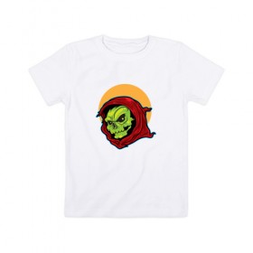 Детская футболка хлопок с принтом Зомби в Тюмени, 100% хлопок | круглый вырез горловины, полуприлегающий силуэт, длина до линии бедер | зомби | монстр | ужас | хеллоуин | череп | черепа