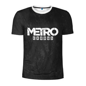 Мужская футболка 3D спортивная с принтом METRO EXODUS в Тюмени, 100% полиэстер с улучшенными характеристиками | приталенный силуэт, круглая горловина, широкие плечи, сужается к линии бедра | Тематика изображения на принте: exodus | horror | metro exodus | survival | игры | исход | метро | метро 2035