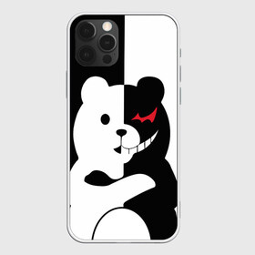 Чехол для iPhone 12 Pro с принтом MONOKUMA | МОНОКУМА в Тюмени, силикон | область печати: задняя сторона чехла, без боковых панелей | anime | bear | black  white | minomi | monokuma | pink | rabbit | school | аниме | главарь | миноми | монокума | черно белый | школа