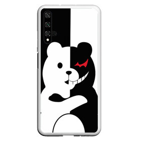 Чехол для Honor 20 с принтом MONOKUMA в Тюмени, Силикон | Область печати: задняя сторона чехла, без боковых панелей | anime | bear | black  white | minomi | monokuma | pink | rabbit | school | аниме | главарь | миноми | монокума | черно белый | школа