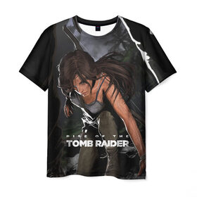 Мужская футболка 3D с принтом Tomb Raider в Тюмени, 100% полиэфир | прямой крой, круглый вырез горловины, длина до линии бедер | 