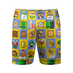 Мужские шорты 3D спортивные с принтом Super Mario Pop art в Тюмени,  |  | bros | donkey kong | mario | super | игра | марио | офф | спин | супер | тоад