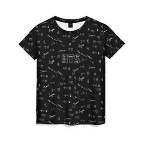 Женская футболка 3D с принтом BTS в Тюмени, 100% полиэфир ( синтетическое хлопкоподобное полотно) | прямой крой, круглый вырез горловины, длина до линии бедер | bts | bts army | j hope | jimin | jin | jungkook | k pop | rap monster | rapmon | suga | v | бтс | группа | корея