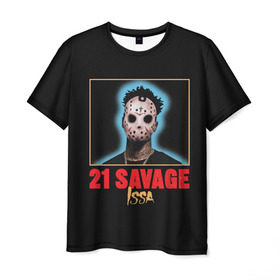 Мужская футболка 3D с принтом 21 Savage в Тюмени, 100% полиэфир | прямой крой, круглый вырез горловины, длина до линии бедер | 21 savage | boomin | issa | metro | mode | numb | rap | trap | бешеный | сэведж | твени ван севедж | твенти