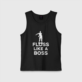 Детская майка хлопок с принтом Floss like a boss  в Тюмени,  |  | dance | floss like a boss | fortnite | swag | thebackpackkid | танец