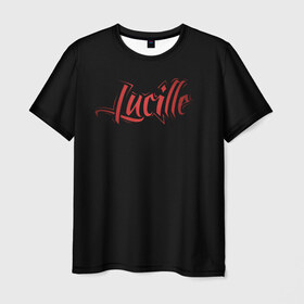 Мужская футболка 3D с принтом Lucille в Тюмени, 100% полиэфир | прямой крой, круглый вырез горловины, длина до линии бедер | dead | the walking dead | бита | жестокость | зомби | кровь | лидер | ниган | ходячие | ходячие мертвецы