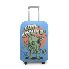 Чехол для чемодана 3D с принтом Ктулху в Тюмени, 86% полиэфир, 14% спандекс | двустороннее нанесение принта, прорези для ручек и колес | cthulhu | cthulhu fhtagn | lovecraft | ктулху | лавкрафт