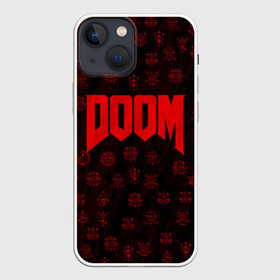 Чехол для iPhone 13 mini с принтом DOOM | ДУМ в Тюмени,  |  | devil | doom | hell | mark of the doom slayer | slayer | ад | гарнил | дум | знаки | иероглифы | компьютерные игры 2019 | преисподняя | символ | солдат