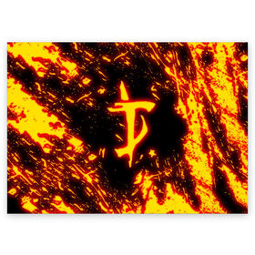 Поздравительная открытка с принтом DOOM THE CRUCIBLE в Тюмени, 100% бумага | плотность бумаги 280 г/м2, матовая, на обратной стороне линовка и место для марки
 | devil | doom | hell | mark of the doom slayer | slayer | ад | гарнил | дум | знаки | иероглифы | компьютерные игры 2019 | преисподняя | символ | солдат