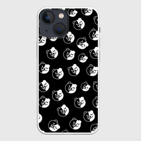 Чехол для iPhone 13 mini с принтом Монокума в Тюмени,  |  | anime | bear | black  white | danganronpa | korokuma | monodam | monokuma | monomi | monotaro | pink | rabbit | school | shirokuma | аниме | главарь | мoноми | монокума | черно белый | школа