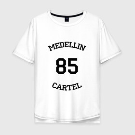 Мужская футболка хлопок Oversize с принтом Escobar 85 в Тюмени, 100% хлопок | свободный крой, круглый ворот, “спинка” длиннее передней части | escobar | loving pablo | эскобар