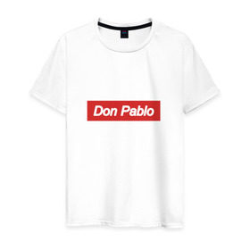Мужская футболка хлопок с принтом Don Pablo в Тюмени, 100% хлопок | прямой крой, круглый вырез горловины, длина до линии бедер, слегка спущенное плечо. | escobar | loving pablo | эскобар