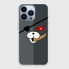 Чехол для iPhone 13 Pro с принтом KUROKUMA  на сером в Тюмени,  |  | anime | bear | black  white | danganronpa | kurokuma | monodam | monokuma | monomi | monotaro | pink | rabbit | school | shirokuma | аниме | главарь | мoноми | монокума | черно белый | школа