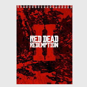 Скетчбук с принтом RED DEAD REDEMPTION 2 в Тюмени, 100% бумага
 | 48 листов, плотность листов — 100 г/м2, плотность картонной обложки — 250 г/м2. Листы скреплены сверху удобной пружинной спиралью | gamer | gun | logo | play | player | rdr2 | red dead redemption 2 | rockstar | western | вестерн | ковбои | компьютерные игры 2019 | криминал | лого | рокстар