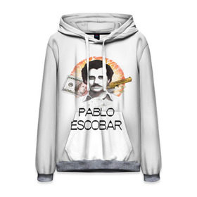 Мужская толстовка 3D с принтом Pablo Escobar в Тюмени, 100% полиэстер | двухслойный капюшон со шнурком для регулировки, мягкие манжеты на рукавах и по низу толстовки, спереди карман-кенгуру с мягким внутренним слоем. | Тематика изображения на принте: escobar | loving pablo | эскобар