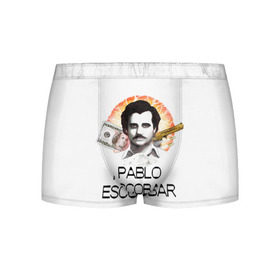 Мужские трусы 3D с принтом Pablo Escobar в Тюмени, 50% хлопок, 50% полиэстер | классическая посадка, на поясе мягкая тканевая резинка | escobar | loving pablo | эскобар