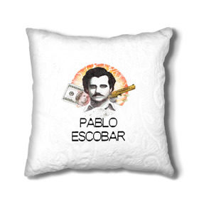 Подушка 3D с принтом Pablo Escobar в Тюмени, наволочка – 100% полиэстер, наполнитель – холлофайбер (легкий наполнитель, не вызывает аллергию). | состоит из подушки и наволочки. Наволочка на молнии, легко снимается для стирки | Тематика изображения на принте: escobar | loving pablo | эскобар