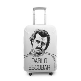 Чехол для чемодана 3D с принтом Pablo Escobar в Тюмени, 86% полиэфир, 14% спандекс | двустороннее нанесение принта, прорези для ручек и колес | Тематика изображения на принте: escobar | loving pablo | эскобар