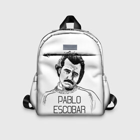 Детский рюкзак 3D с принтом Pablo Escobar в Тюмени, 100% полиэстер | лямки с регулируемой длиной, сверху петелька, чтобы рюкзак можно было повесить на вешалку. Основное отделение закрывается на молнию, как и внешний карман. Внутри дополнительный карман. По бокам два дополнительных кармашка | Тематика изображения на принте: escobar | loving pablo | эскобар