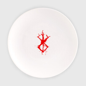 Тарелка с принтом BERSERK sign red в Тюмени, фарфор | диаметр - 210 мм
диаметр для нанесения принта - 120 мм | anime | berserk | heroes | knight | manga | аниме | берсерк | герои | манга | рыцарь