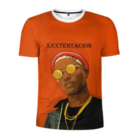 Мужская футболка 3D спортивная с принтом XXXtentacion KING в Тюмени, 100% полиэстер с улучшенными характеристиками | приталенный силуэт, круглая горловина, широкие плечи, сужается к линии бедра | king | swag | xxxtentacion