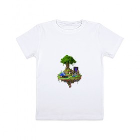Детская футболка хлопок с принтом Парящий остров в Тюмени, 100% хлопок | круглый вырез горловины, полуприлегающий силуэт, длина до линии бедер | 