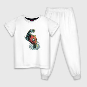 Детская пижама хлопок с принтом Pollution в Тюмени, 100% хлопок |  брюки и футболка прямого кроя, без карманов, на брюках мягкая резинка на поясе и по низу штанин
 | pollution | арт | газ | дым | загрязнение | противогаз | рыба | экология