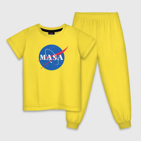 Детская пижама хлопок с принтом Маша (NASA) в Тюмени, 100% хлопок |  брюки и футболка прямого кроя, без карманов, на брюках мягкая резинка на поясе и по низу штанин
 | Тематика изображения на принте: nasa | космос | маша
