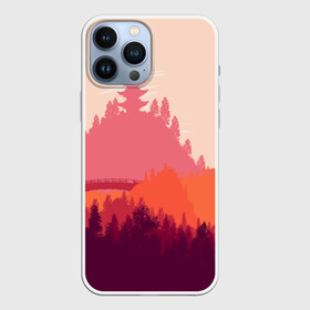 Чехол для iPhone 13 Pro Max с принтом Firewatch в Тюмени,  |  | campo santo | firewatch | арт | вечер | вид | горы | закат | игра | лес | озеро | олень | пейзаж | пожарный дозор | солнце | холмы