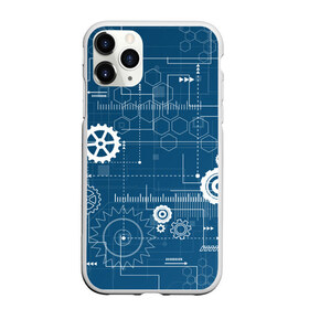 Чехол для iPhone 11 Pro матовый с принтом Механика в Тюмени, Силикон |  | Тематика изображения на принте: детали | механизм | механик | схема | чертеж | шестеренки