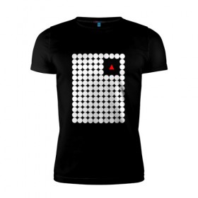 Мужская футболка премиум с принтом Взаперти в Тюмени, 92% хлопок, 8% лайкра | приталенный силуэт, круглый вырез ворота, длина до линии бедра, короткий рукав | круги | минимализм | треугольник