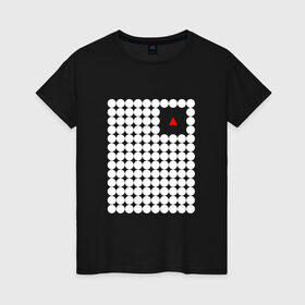 Женская футболка хлопок с принтом Взаперти в Тюмени, 100% хлопок | прямой крой, круглый вырез горловины, длина до линии бедер, слегка спущенное плечо | круги | минимализм | треугольник