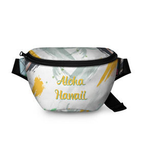 Поясная сумка 3D с принтом Aloha Hawaii в Тюмени, 100% полиэстер | плотная ткань, ремень с регулируемой длиной, внутри несколько карманов для мелочей, основное отделение и карман с обратной стороны сумки застегиваются на молнию | aloha | summer | sun | travel | гавайи | лето | путешествия