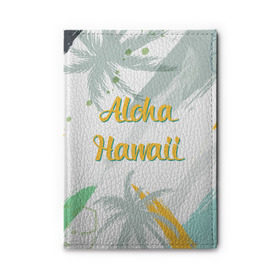 Обложка для автодокументов с принтом Aloha Hawaii в Тюмени, натуральная кожа |  размер 19,9*13 см; внутри 4 больших “конверта” для документов и один маленький отдел — туда идеально встанут права | aloha | summer | sun | travel | гавайи | лето | путешествия