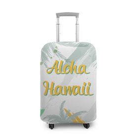 Чехол для чемодана 3D с принтом Aloha Hawaii в Тюмени, 86% полиэфир, 14% спандекс | двустороннее нанесение принта, прорези для ручек и колес | aloha | summer | sun | travel | гавайи | лето | путешествия
