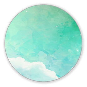 Коврик для мышки круглый с принтом Облако в Тюмени, резина и полиэстер | круглая форма, изображение наносится на всю лицевую часть | Тематика изображения на принте: абстракт | вектор | звезды | зеленый | красиво | небо | облако | синий | узор