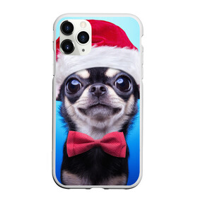 Чехол для iPhone 11 Pro матовый с принтом рождество в Тюмени, Силикон |  | Тематика изображения на принте: dog | happy new year | бантик | взгляд | глаза | новый год | пинчер | праздник | санта клаус | собака | той терьер