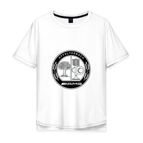 Мужская футболка хлопок Oversize с принтом AMG в Тюмени, 100% хлопок | свободный крой, круглый ворот, “спинка” длиннее передней части | 