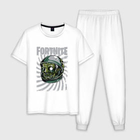 Мужская пижама хлопок с принтом Fortnite Fan Art в Тюмени, 100% хлопок | брюки и футболка прямого кроя, без карманов, на брюках мягкая резинка на поясе и по низу штанин
 | Тематика изображения на принте: 
