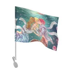 Флаг для автомобиля с принтом Хвост Феи в Тюмени, 100% полиэстер | Размер: 30*21 см | fairy tail | нацу | хвост феи