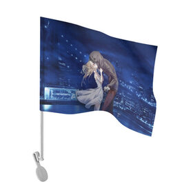 Флаг для автомобиля с принтом Ray & Zac в Тюмени, 100% полиэстер | Размер: 30*21 см | angel of death | satsuriku no tenshi | ангел кровопролития | зак | рейчел гарднер