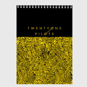 Скетчбук с принтом TWENTY ONE PILOTS TOP в Тюмени, 100% бумага
 | 48 листов, плотность листов — 100 г/м2, плотность картонной обложки — 250 г/м2. Листы скреплены сверху удобной пружинной спиралью | 21 pilots | 21p | music | rock | top | trench | twenty one pilots | группа | музыка | рок