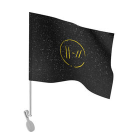 Флаг для автомобиля с принтом TOP BLACK SPACE в Тюмени, 100% полиэстер | Размер: 30*21 см | Тематика изображения на принте: 21 pilots | 21p | music | rock | top | trench | twenty one pilots | группа | музыка | рок