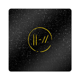 Магнит виниловый Квадрат с принтом TOP BLACK SPACE в Тюмени, полимерный материал с магнитным слоем | размер 9*9 см, закругленные углы | 21 pilots | 21p | music | rock | top | trench | twenty one pilots | группа | музыка | рок