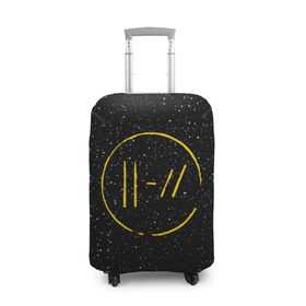 Чехол для чемодана 3D с принтом TOP BLACK SPACE в Тюмени, 86% полиэфир, 14% спандекс | двустороннее нанесение принта, прорези для ручек и колес | 21 pilots | 21p | music | rock | top | trench | twenty one pilots | группа | музыка | рок