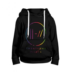 Детская толстовка 3D с принтом TWENTY ONE PILOTS TOP в Тюмени, 100% полиэстер | двухслойный капюшон со шнурком для регулировки, мягкие манжеты на рукавах и по низу толстовки, спереди карман-кенгуру с мягким внутренним слоем | 21 pilots | 21p | music | rock | top | trench | twenty one pilots | группа | музыка | рок